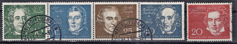 Germany 804a-e Used 1959 VF German Composers Music ZAYIX