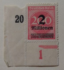(Unissued) Weimar German Republic Stamp, 1923 C Issue, MLH, OG Serrate Roulette 