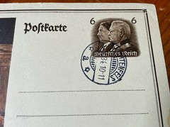 1934 Germany Third Reich Postal Card Brandenburg Gate 6pf Hitler Hindenburg