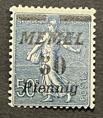 Travelstamps- MEMEL TERRITORY 1922 50 pf , German Reich Overprint 50pf/50c MNH