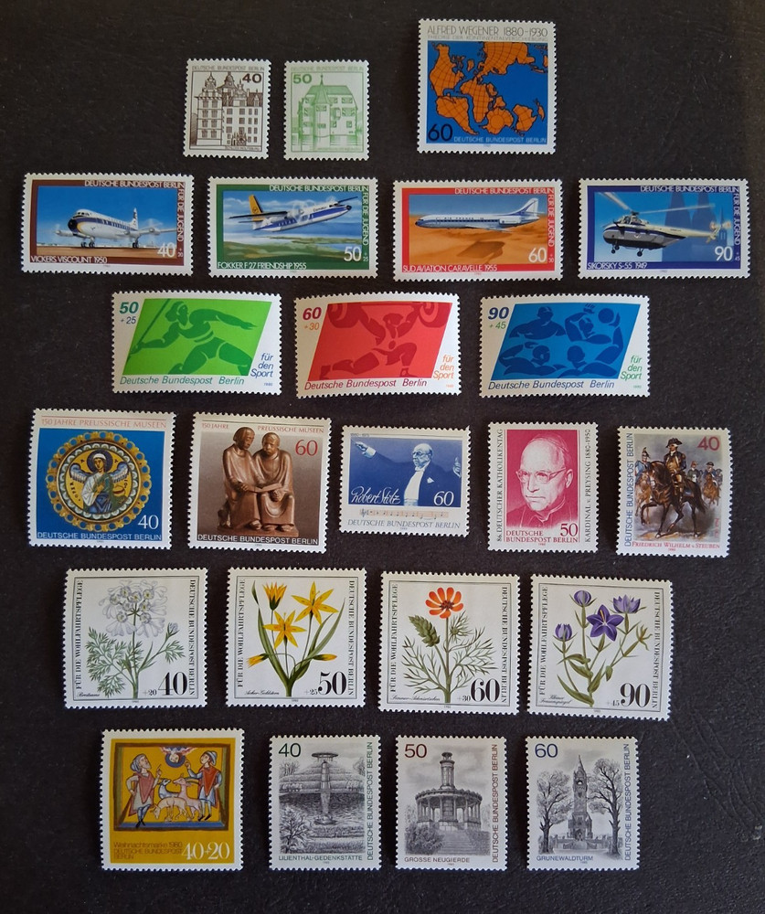 Germany Berlin 1980 Complete Stamp Year Set MNH Mint Never Hinged 23 Stamps