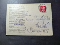 1943 Germany Auschwitz Concentration Camp Cover to Krakau Poland