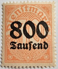 Germany VINTAGE 1923, Inflation Overprint, MINT, MNH Single Stamp, 800 Saufenb