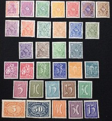 Germany – 1922-23 Post Horn, Numerals 33 Pc Stamp Lot, Wmk, Mint Hinged MH