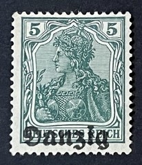 Travelstamps- 1920 GERMANY OCCUPIED POLAND DANZIG Mi 1 Mint MOGH