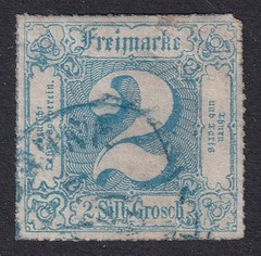 THURN & TAXIS 1867 Northern District 2sgr Rouletted SG 43 Used (CV £900)