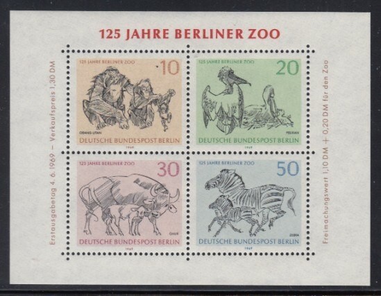 WEST BERLIN 125th Anniversary of Berlin Zoo MNH souvenir sheet