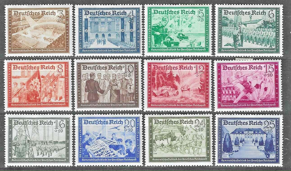 Germany’s Third Reich Mi# 702-713 Postal Service 1939 MH *