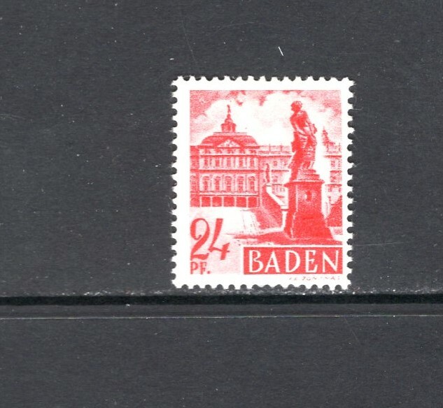 Baden 1947 24pf RASTATT CASTLE MLH SC 5N8