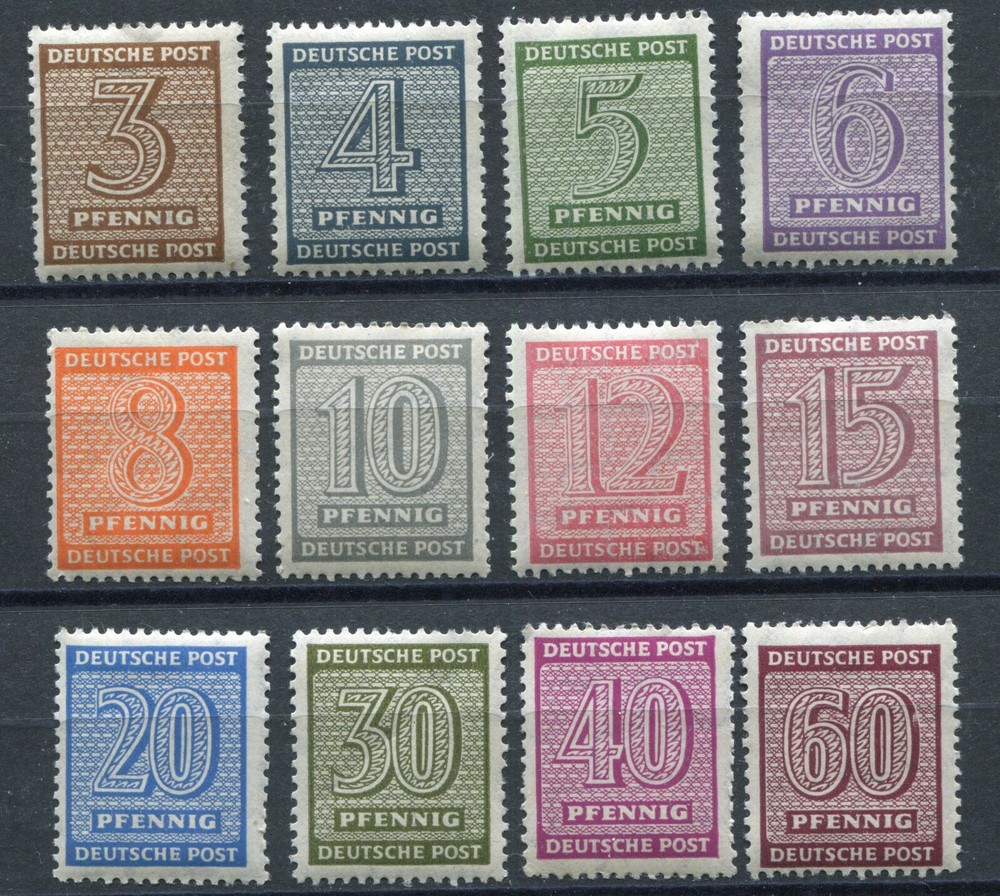 GERMANY SOVIET OCCUPATION ZONE WESTERN SAXONY 14N1-14N12 WM X PERFECT MNH