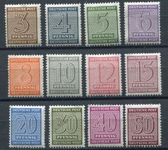 GERMANY SOVIET OCCUPATION ZONE WESTERN SAXONY 14N1-14N12 WM X PERFECT MNH