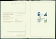 GERMANY FOLDER 1991/SB SONDERAUSGABE DAUERSERIE SWK SELBSTKLEBEND