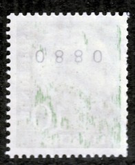 Bund 183 vR, Rollenmarke with No., 10 Pf. Heuss, grooved Rubber