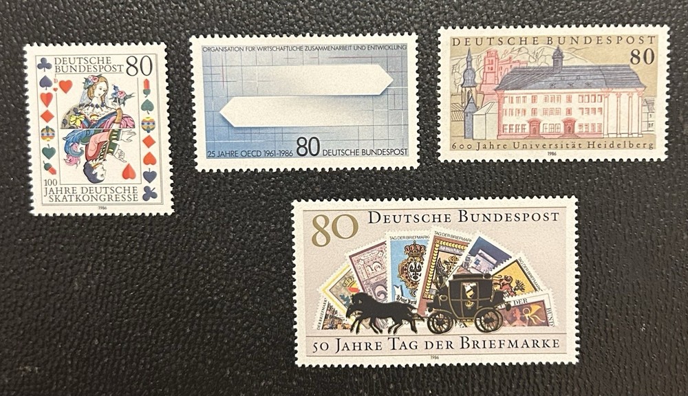 Germany: 1986. 4 Complete sets of 1, SC# 1465, 1470-1473 MNH. Cat $7 # 09-07194
