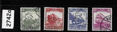 Stamp set Vintage train complete Sc 459-462 1935 Third Reich Germany #2742a