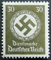 GERMAN 1934 OFFICIAL Mi #141 Sc #089 NSDAP NAZI GERMANY 30 PF MNH SWASTIKA STAMP
