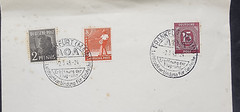 German Cover letter envelope w multiple stamps Frankfurt Special Cancels 1949