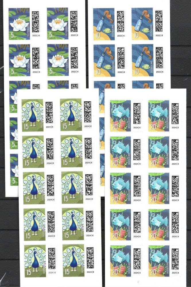 Germany Welt der Briefe World of Letters Four Sheets x10 Self-adhesive MNH