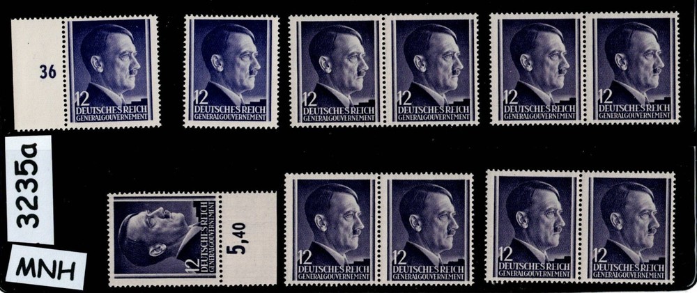 MNH stamps X11 Hitler Sc N80 12GR 1941 WWII Germany Occupied Poland #3235a