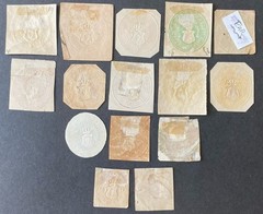 GERMANY MECKLENBURG-SCHWERIN STAMP WRAPPERS-ENVELOPES CUT CORNERS-MINT-USED (15)