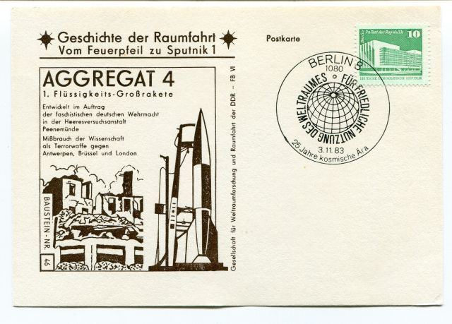 1983 Geschichte Raumfahrt Aggregat 4 Flussigkeits Gro Brakete Berlin 8 SPACE
