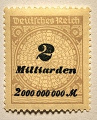 Germany VINTAGE 1923, 2 Million High Inflation MINT Single Stamp,