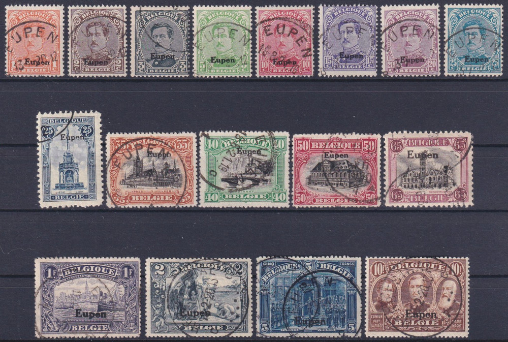 Eupen Mi.No. 1 – 17 Used 1920 / 1921 (Mi. 200,-€)