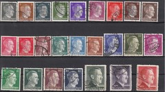 Stamp Germany Mi 781-802 Sc 506-27 1941 WWII 3rd Reich Hitler Head Set Used