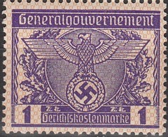 Stamp Germany Poland General Gov’t Revenue WW2 Emblem Reich Document 1Z MNH