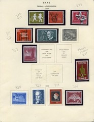 Saar Lot, MNH / MH, 1957 – 58, 2 Album Pages, See Scans/Description