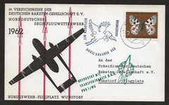 1962 GERMANY rocket mail card – DRG at WUNSTORF – EZ 49C1