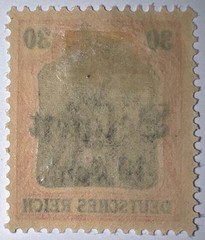 Travelstamps: Germany Offices in Belgium Stamps 30pf w/ 40c OP MOGH Wmk