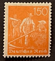 Travelstamps: 1922 Germany Deutsches Reich 150pf Stamp Scott #175/Mi 189 MOGNH.