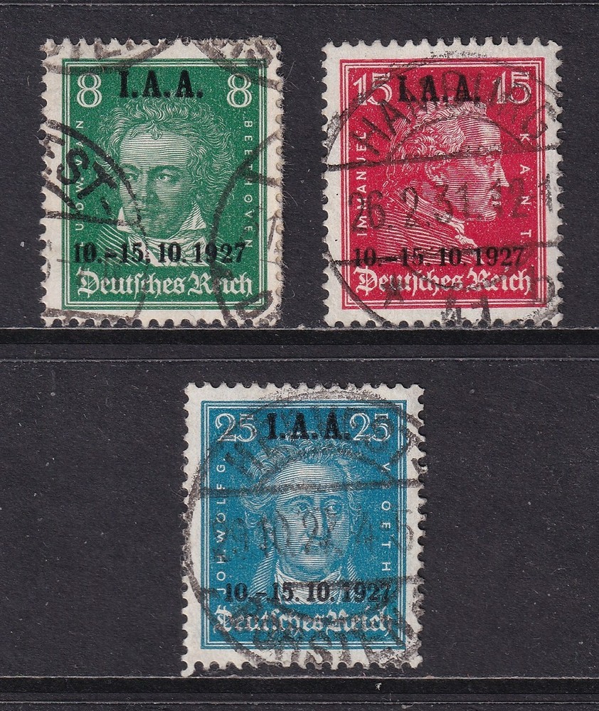 GERMANY 1927 I. A. A. set of 3 SG 421-423 Used (CV £300)