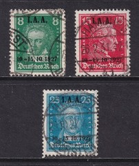 GERMANY 1927 I. A. A. set of 3 SG 421-423 Used (CV £300)