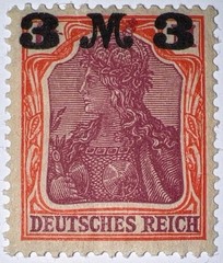 Travelstamps: 1920-1921 Germany Deutsches Reich 3 Mark on 3 Mark OVP STAMP MH