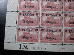 BELGIU GERMANY WWI OCCUPATION Mi. #23IBb mint MNH stamp sheet! CV $540.00