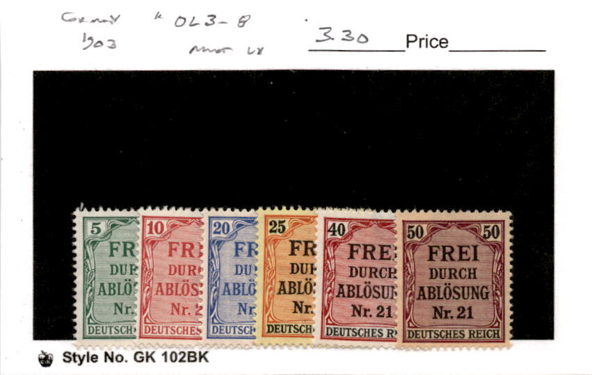 Germany, Postage Stamp, #OL3-OL8 Mint LH, 1903 Prussia Local (AG)