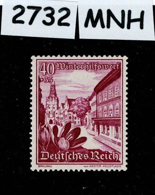 MNH Stamp B131 1938 Germany Castles Cathedrals Mountains Winter relief #2732