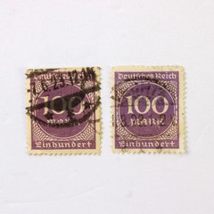 Lot Of 6 Germany Deutsches Reich 100 Mark 50 Tausend Mark Stamps 1920s