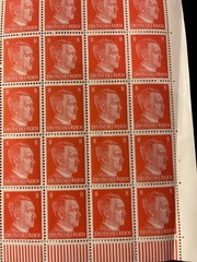 Stamp Germany 8 PF Adolf Hitler Sheet 1941 WWII 3rd Reich German MNH Faults