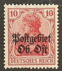 Travelstamps: Germany Overprint Stamps – 10pf Upper East Postal Area Mint MOGH