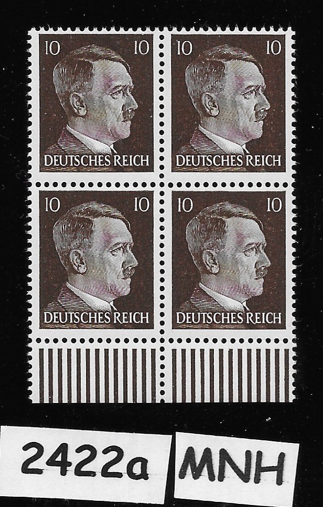 MNH stamp block 1941 Adolf Hitler PF10 Sc 512 Third Reich era Germany #2422a