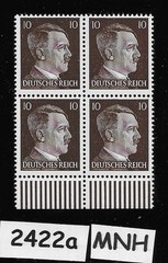MNH stamp block 1941 Adolf Hitler PF10 Sc 512 Third Reich era Germany #2422a