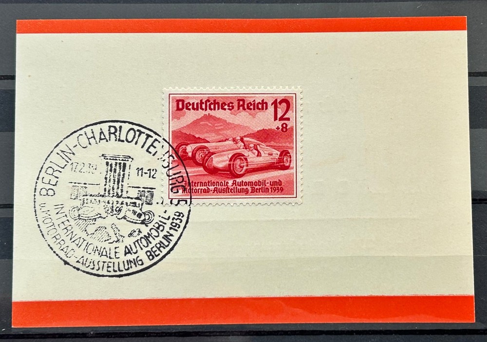1939 German Stamp on Card Special Cancel Mi:DR687 Cars Race Berlin /376b
