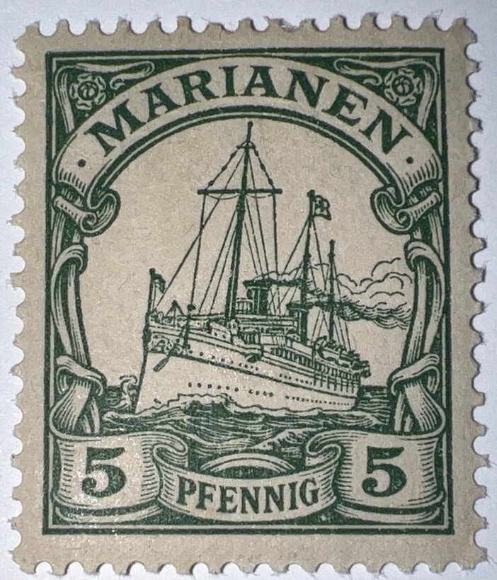 Travelstamps: MARIANEN STAMPS Stamps 5pf, Kaiser’s Yacht Mint, MOGH UnWmk