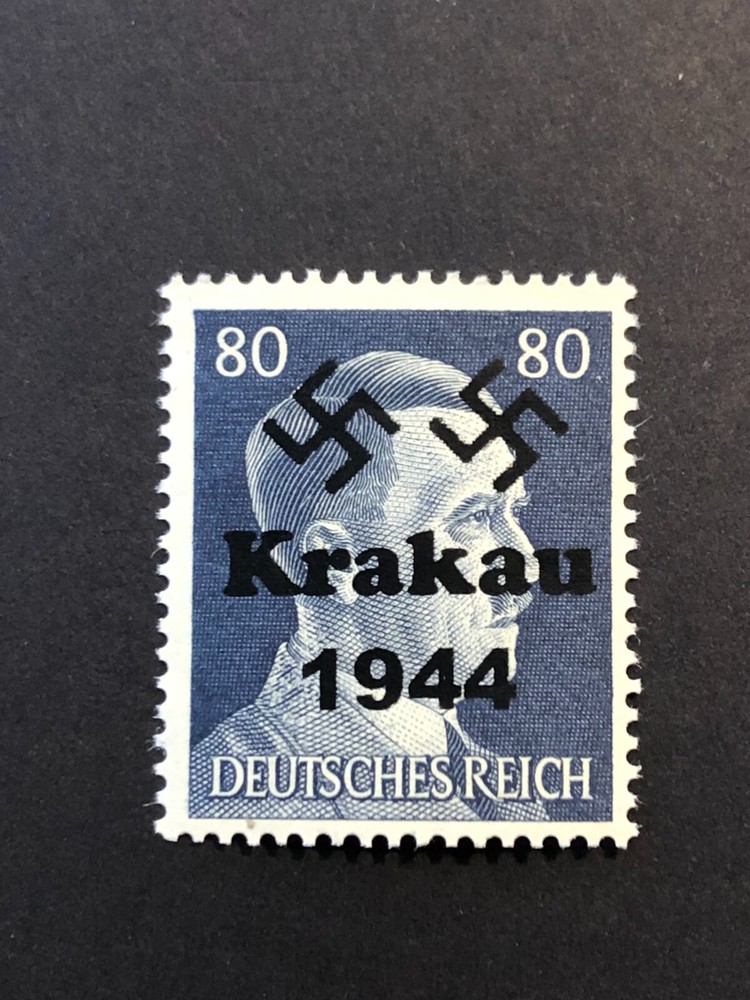 Germany WWII propaganda overprint (KRAKAU) 80 Rpf. MNH /s23 #c24