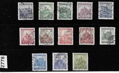 Stamp set Complete Castles & Cathedrals Germany Czech Occupation WWII #2778