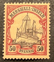 Travelstamps: GERMANY MARSHALL ISLANDS STAMPS Kaiser’s Yacht 50pf MOGLH UnWMK
