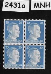 MNH stamp block 1941 Adolf Hitler PF20 Sc 516 Third Reich era Germany #2431a